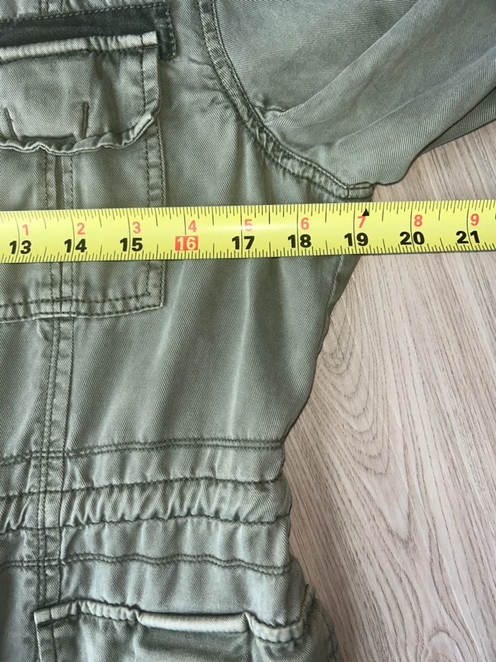 Full Zip Military Utility Jacket M/L Green Casual Faded Worn Look Coat Relaxed
